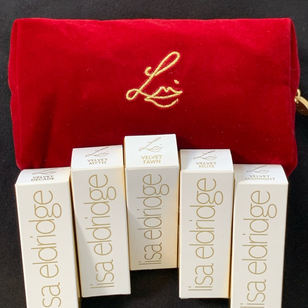 NEW Lisa Eldridge- 5 New Lip colors- in Velvet bag